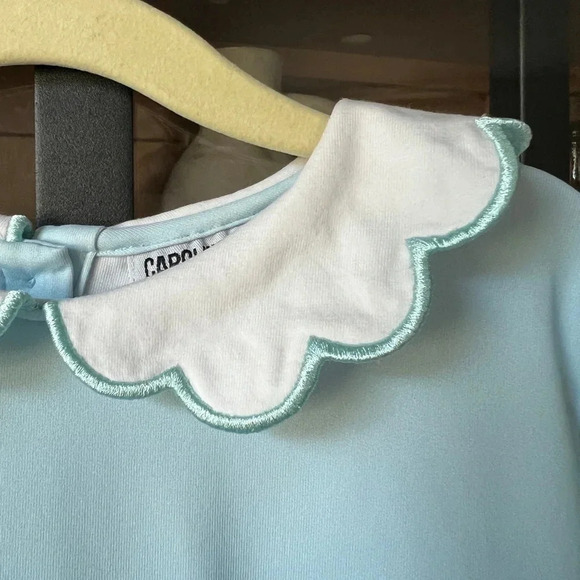 Church Smocked Embroidered dress top long sleeve Peter Pan collar toddler girl - Picture 4 of 6